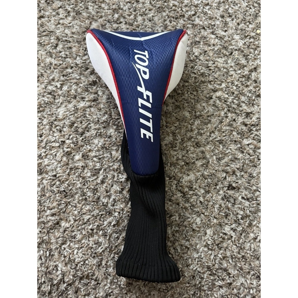 Top Flite Driver Headcover Golf Club Head Cover Blue White